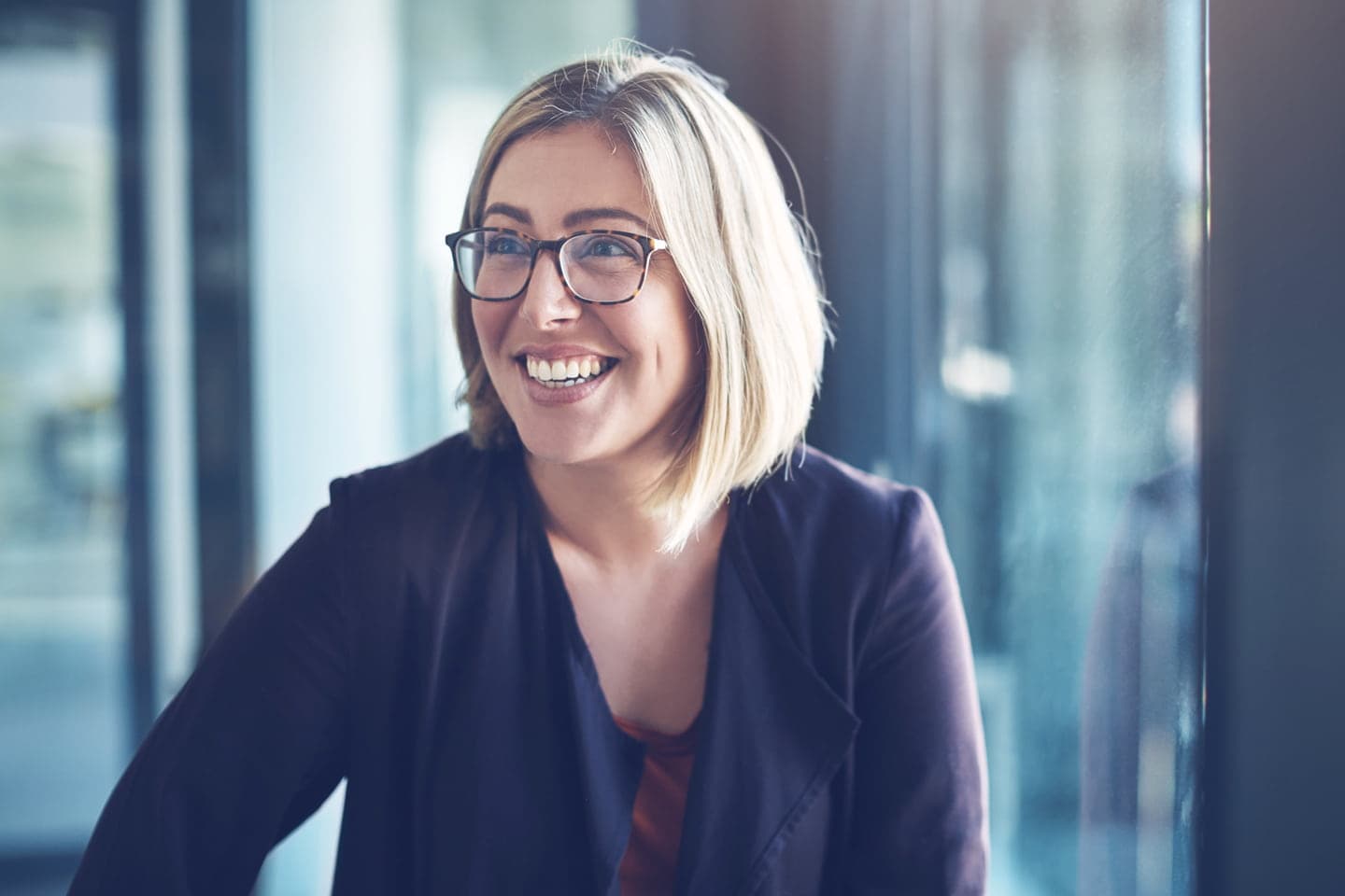 Woman smiling
